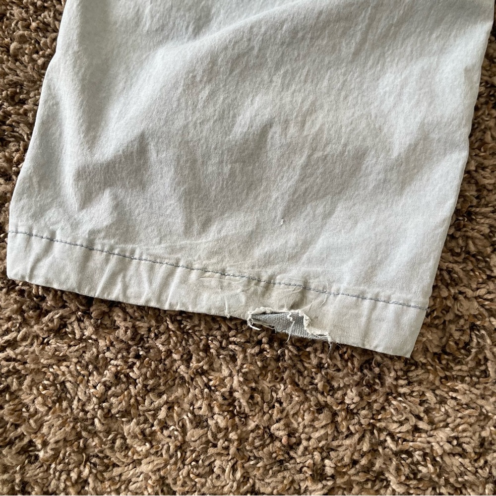 American Eagle AE Stretch Cargo Pants Light Gray Size 2 Straight Leg Y2K - Picture 11 of 12
